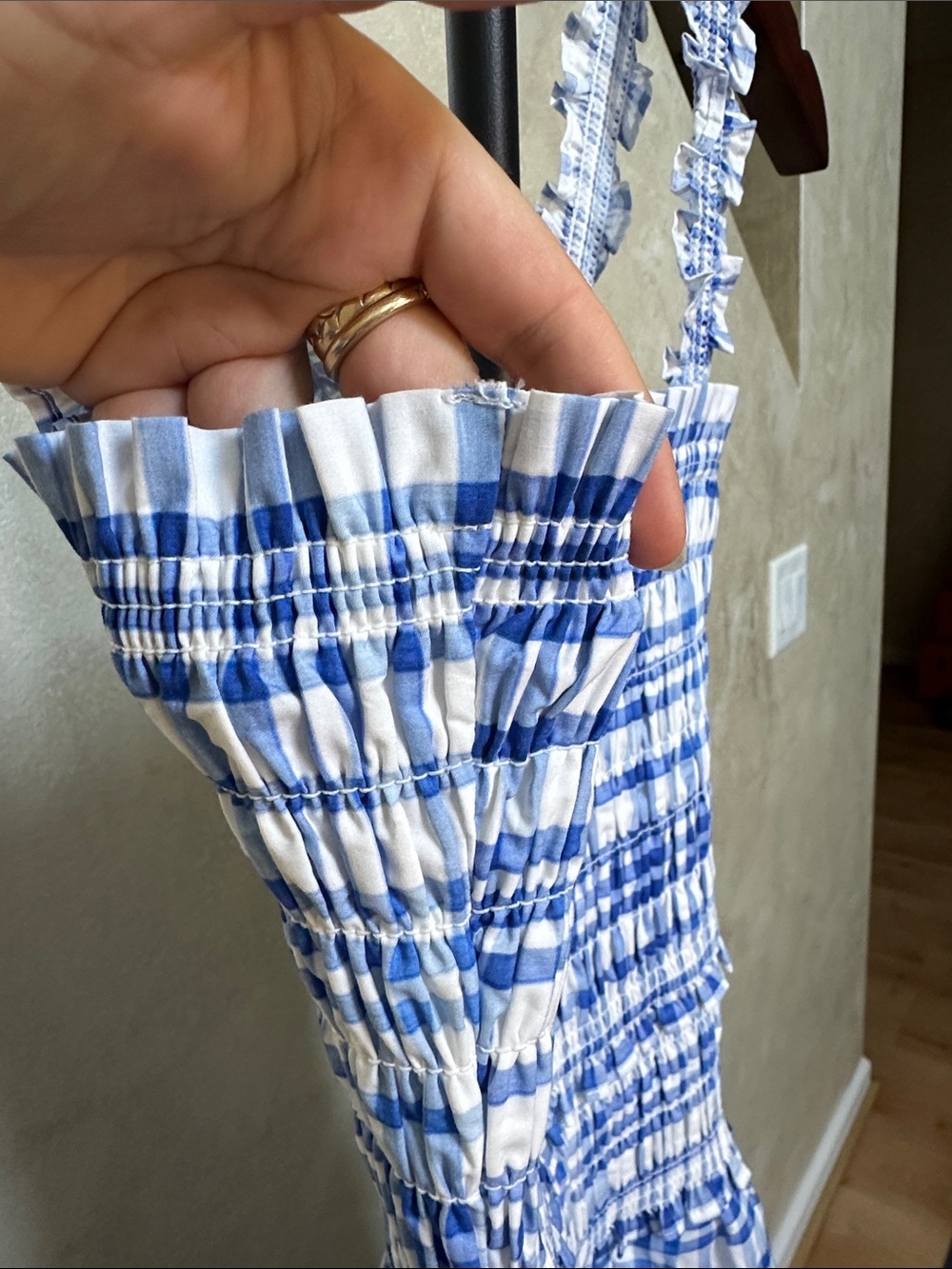 Hill House Home Azalea Maxi Nap Dress Blue Watercolor Gingham XXS - Picture 6 of 14